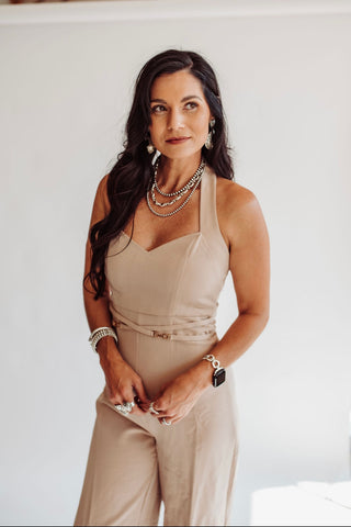 Brittany taupe jumpsuit