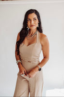 Brittany taupe jumpsuit