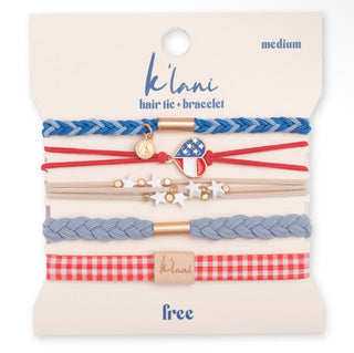"Free" Patriotic Hair Tie Bracelets