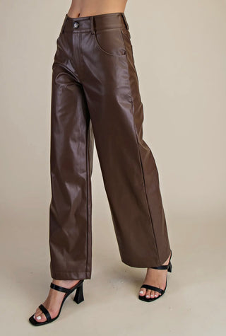 Jenna brown leather pants