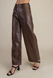 Jenna brown leather pants