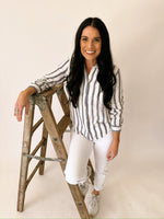 Cleo blue and white stripe button up - Thread&Supply