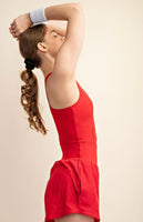 Callie red athletic romper
