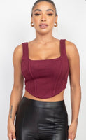 Mallory suede corset top - 2 colors