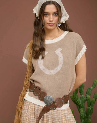 Molly horse shoe light weight sweater