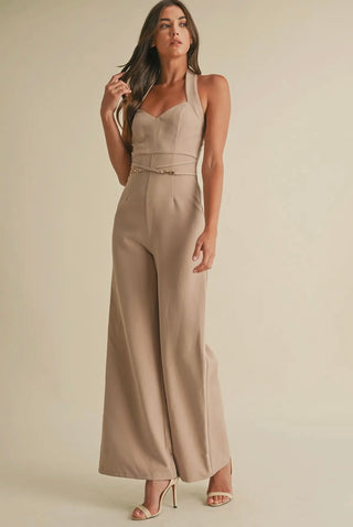 Brittany taupe jumpsuit