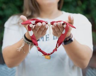 Scarf charm necklace - the state of Oklahoma
