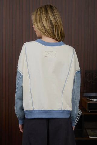 Charolette denim sleeve pullover