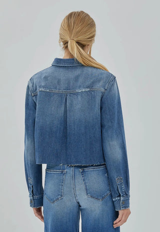 Jen cropped denim Pearl snap