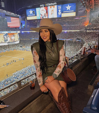 Gretchen olive green leather dress