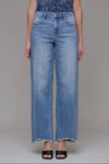 Logan high rise frayed hem dad Jean - Hidden