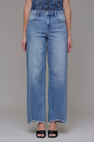 Logan high rise frayed hem dad Jean - Hidden
