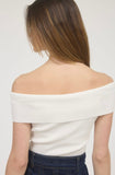Ashley white off the shoulder ribbed top