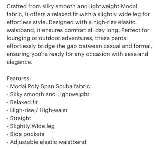 Scuba straight leg lounge pants (6 colors)