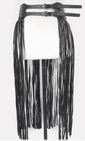 Fringe faux leather belt