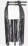 Fringe faux leather belt