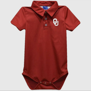Crimson OU collared onsie