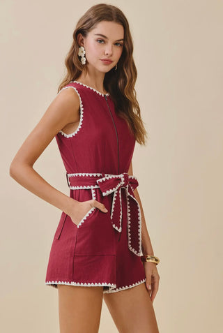 Carrie crimson romper
