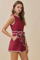 Carrie crimson romper