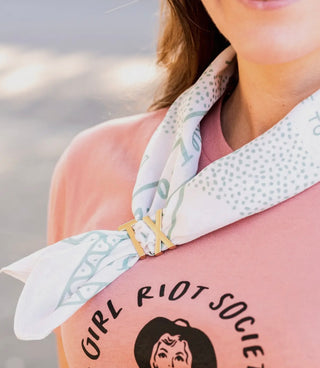 OU Silver and gold bandana slides