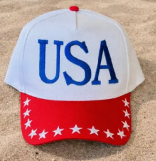 USA canvas hat - stars bill Preorder eta 6/5