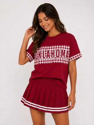 PREORDER - Brianna Cannon gingham color block tshirt ETA 10/2