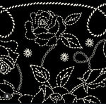Black and white rose wild rag