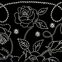 Black and white rose wild rag