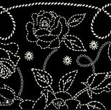 Black and white rose wild rag