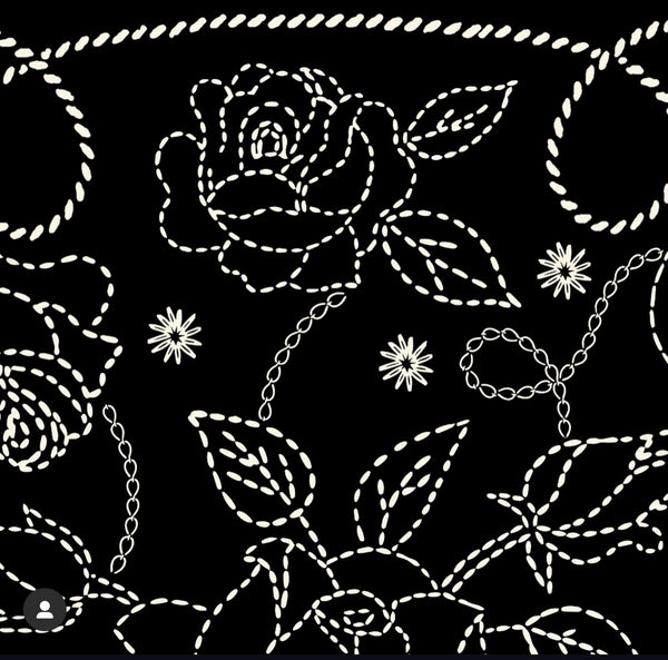 Black and white rose wild rag