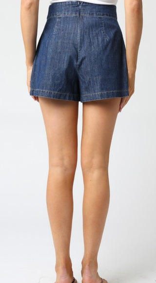 Cher faux button front shorts