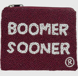 Boomer sooner beaded pouch