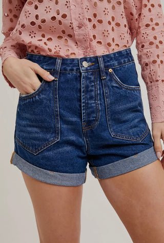 Claire dark wash denim shorts