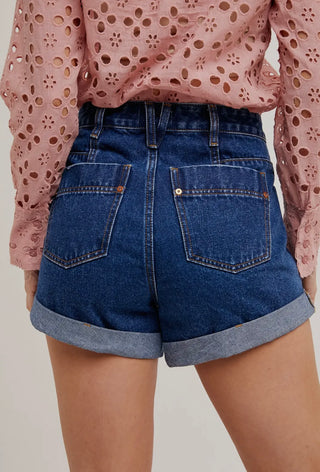 Claire dark wash denim shorts