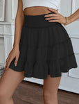Jacie tiered black skort