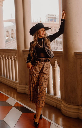 Marika embroidered vest - black