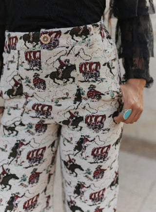 Covered wagon tapestry pants