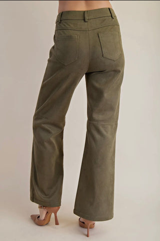 Joey olive suede pants