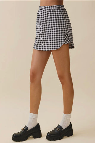 Skyler Black checkered skirt