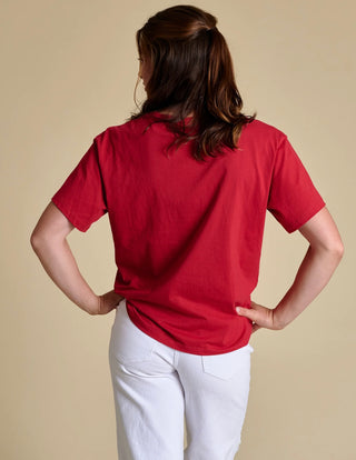 Sooner metallic varsity boyfriend tee