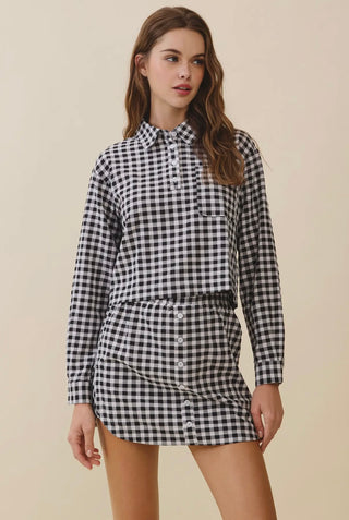 Skyler Black checkered skirt