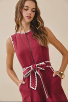 Carrie crimson romper