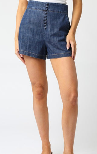 Cher faux button front shorts