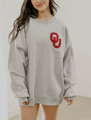 OU chenille patch sweatshirt