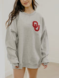 OU chenille patch sweatshirt