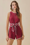 Carrie crimson romper