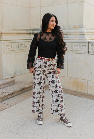 Covered wagon tapestry pants