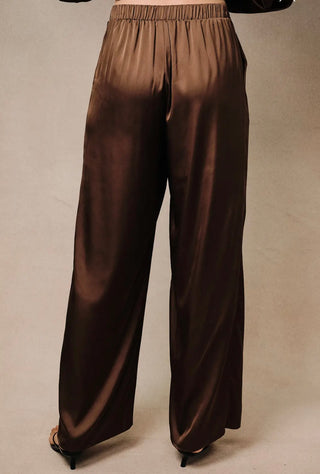 Bethany brown silk like pants