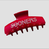 Sooners rhinestone hair clip