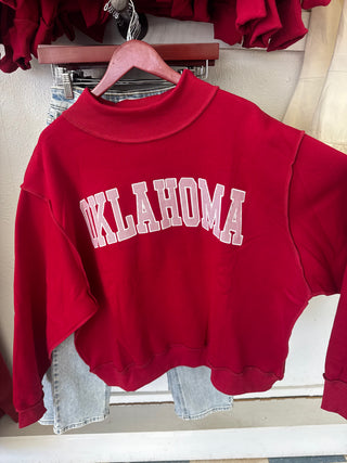 Oklahoma oversized mock neck sweatshirt